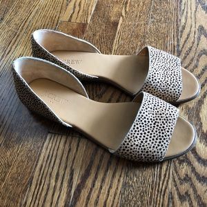 JCrew Leopard Open Toe Flats, size 7.5